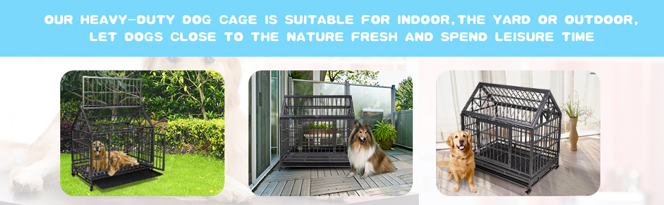Coziwow 42" Heavy Duty Metal Dog Crate with a Gable Roof, High-End Stylish Dog Crate, 4 360-Degree Rotating Casters, For Small to Large Dog a4a036ba a193 47bc a3d6 529e90e90f14. CR00970300 PT0 SX970 V1