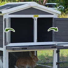 Coziwow Wooden 2 Story Rabbit Hutch Hamster Cage with Asphalt Top, 3 Lockable Door and Ventilated Mesh Wall cee44ff1 b581 41fd bf90 f808748c1e6f. CR00220220 PT0 SX220 V1