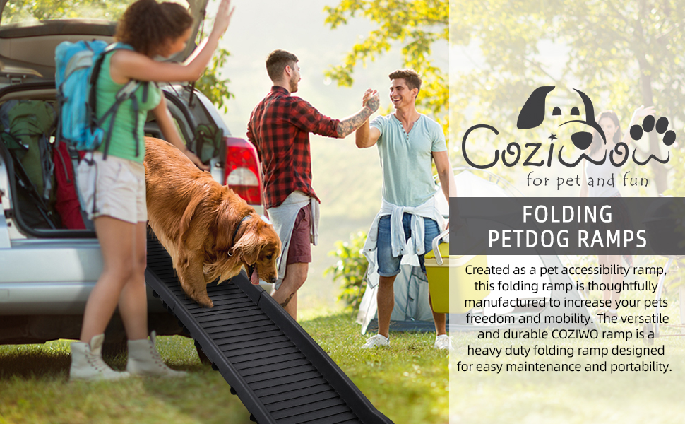 Coziwow Outdoor Portable Folding Pet Dog Ramp for Car with Non-Slip Surface, Stable Secure Sloping Ridged Pads, Black d49d593f 320e 45e4 9895 d4b23e8a820b. CR00970600 PT0 SX970 V1