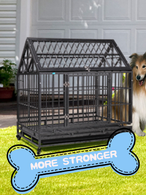 Coziwow 42" Heavy Duty Metal Dog Crate with a Gable Roof, High-End Stylish Dog Crate, 4 360-Degree Rotating Casters, For Small to Large Dog e33fd643 7d71 4682 b8a0 50120fa7a0f9. CR00300400 PT0 SX300 V1