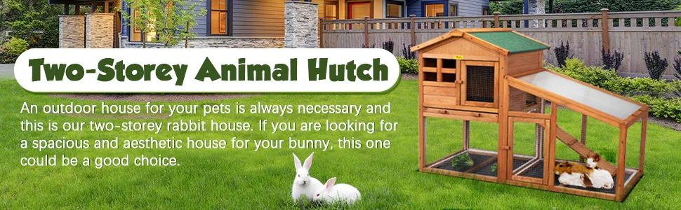 Coziwow 2-Story Wooden Rabbit Hutch, Indoor And Outdoor Bunny Cage Chicks Coop W/ Leak-Proof Tray and 2 Removable PVC Layers, Orange e36f3fd7 aeb3 4377 854d d3accd727042. CR00970300 PT0 SX970 V1