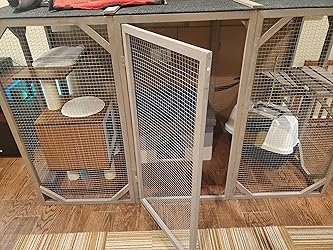 Coziwow Large Wooden Catio| Indoor And Outdoor Cat Enclosure With Asphalt Roof, Dark Gray photo review