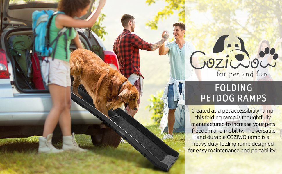 Coziwow 61″L Portable Folding Non-Slip Pet Dog Ramp For Car with Stable Secure Sloping Pads, Water-Proof Sandpaper f98c012d 91b7 458a 9a48 765daec169ee. CR00970600 PT0 SX970 V1