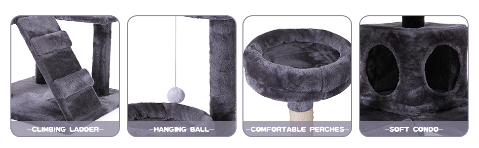 60″H Modern Cat Tree With Scratching Posts, Gray f9f5ddb8 6ad9 4f6a 9d5e 3dd32d87c8b7. CR00970300 PT0 SX970 V1 Cat Trees