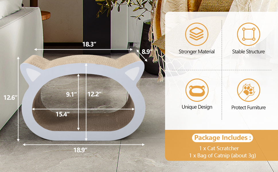 Coziwow Cat Scratcher Cardboard, Scratching Pad Bed with Catnip, Cat-Head Shaped fd30db5a 2c73 4ca9 9c53 c94013348f89. CR00970600 PT0 SX970 V1