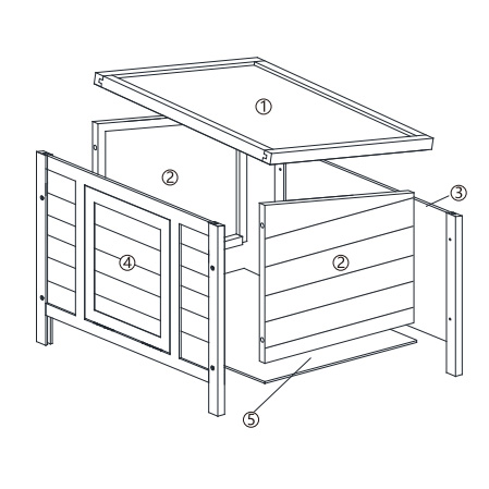 24″L Wooden Rabbit Hutch, Pet House for Cat Chicken Guinea Pig, Outdoor/Indoor, For 1 Pet 3 1