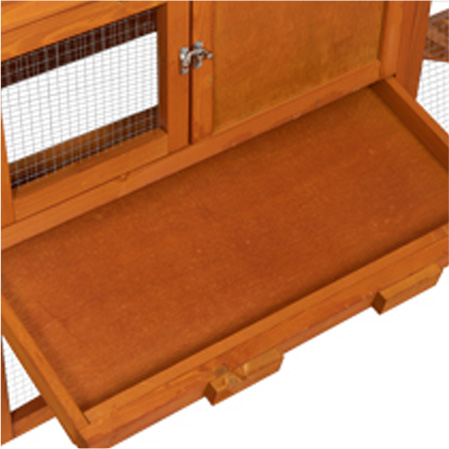 82"L Extra-Large Wooden Rabbit Cage With Double Runs, for 2-3 Bunnies 3 14
