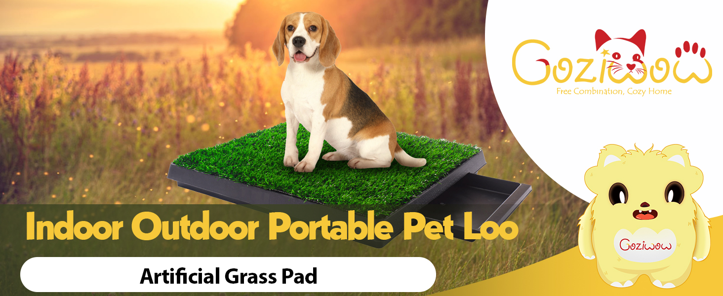 Coziwow 25"×20" Artificial Grass for Dogs Potty with Tray, for Small or Medium Sized Pets 画板 1 5