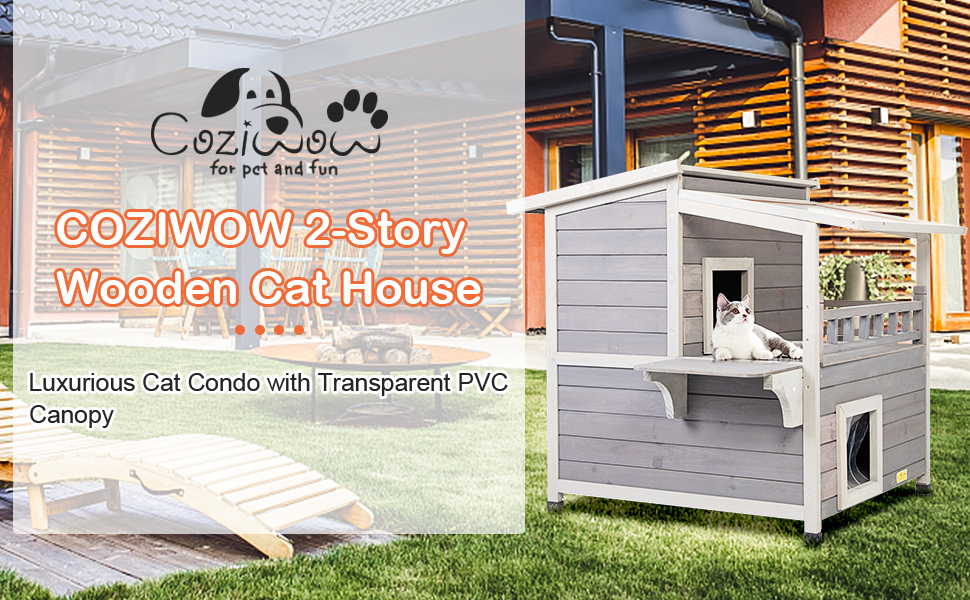 Coziwow Waterproof Outdoor Cat House with Transparent PVC Canopy 07409bc6 c85d 4db5 8bb6 67d0ddeb226e. CR00970600 PT0 SX970 V1