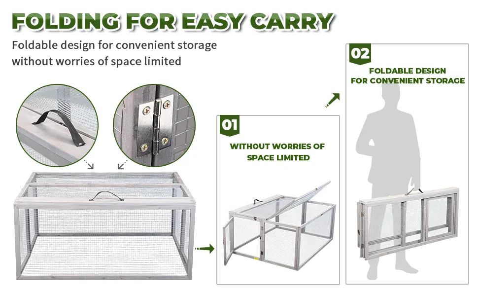 Coziwow 45"L Large Portable Folding Outdoor/Indoor Rabbit Hutch, Gray 19b3689c 7a8e 4e0a 95b7 2ad25ffd3cfb. CR00970600 PT0 SX970 V1