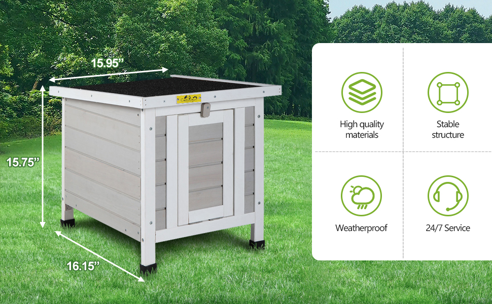 Coziwow Portable Wooden Cute Rabbit Hutch House for Small Pets w/ openable roof and door, White&Grey 1e02e12b ddf5 43a1 848e f6b6cd1400d2. CR00970600 PT0 SX970 V1
