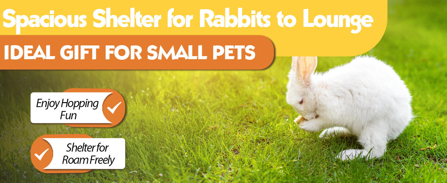 35″L 2-Tier Wood Waterproof Rabbit Hutch, Guinea Pig Cage, Indoor/Outdoor, For 1-2 Small Animals, Gray 3 1 2