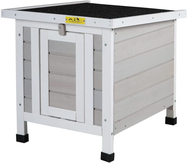 Coziwow Portable Wooden Cute Rabbit Hutch House for Small Pets w/ openable roof and door, White&Grey 61JQaf2up8L. AC SL1500
