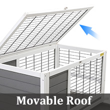 Coziwow 35"L Wooden Indoor Outdoor Bunny Home With Metal Wire, Gray 9e4305b1 ec50 4a29 8e60 cdcf52e89d96. CR00220220 PT0 SX220 V1