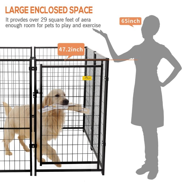 Coziwow 47" 8 Panels Puppy Playpen, Foldable Outdoor Dog Fence, Heavy Duty Metal Exercise Pet Fence CW12E0344 zt1