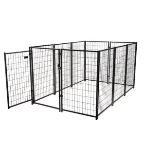 Coziwow 47″ 10 Panels Puppy Playpen, Outdoor Heavy Duty Metal Pet Dog Fence, Foldable Dog House, Outdoor Exercise, Black CW12F0345 28 1