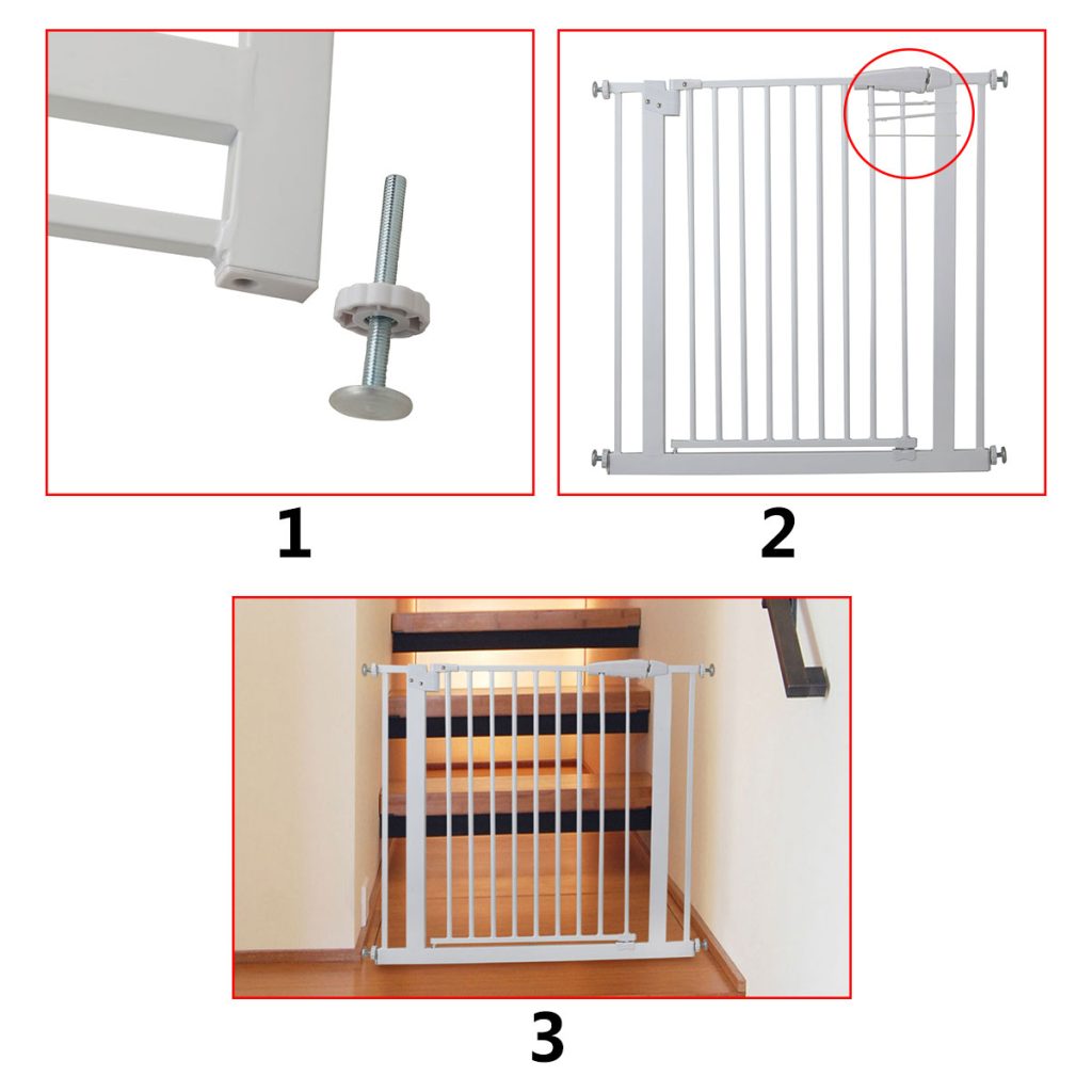 Metal Pet Baby Safety Gate Extra Tall Walk Thru Baby Gate CW12H0347 68