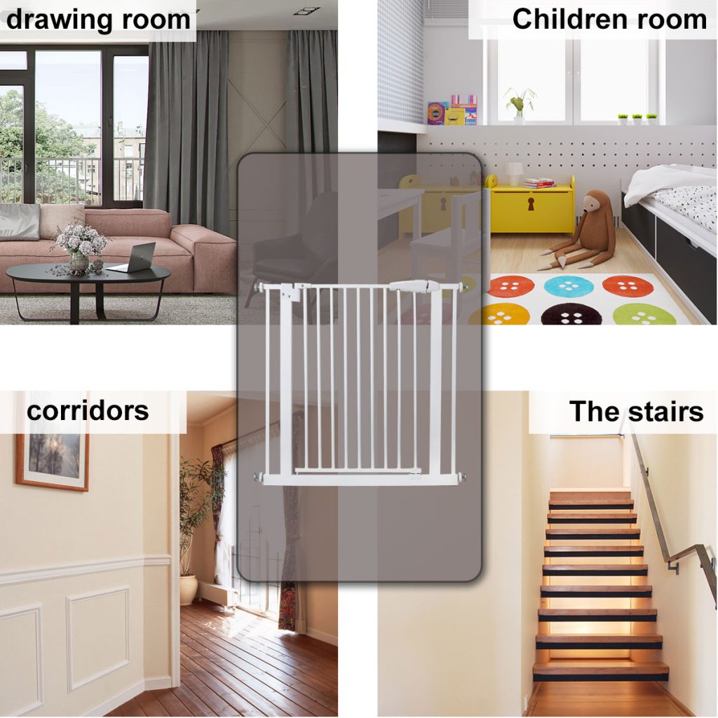 Metal Pet Baby Safety Gate Extra Tall Walk Thru Baby Gate CW12H0347 70