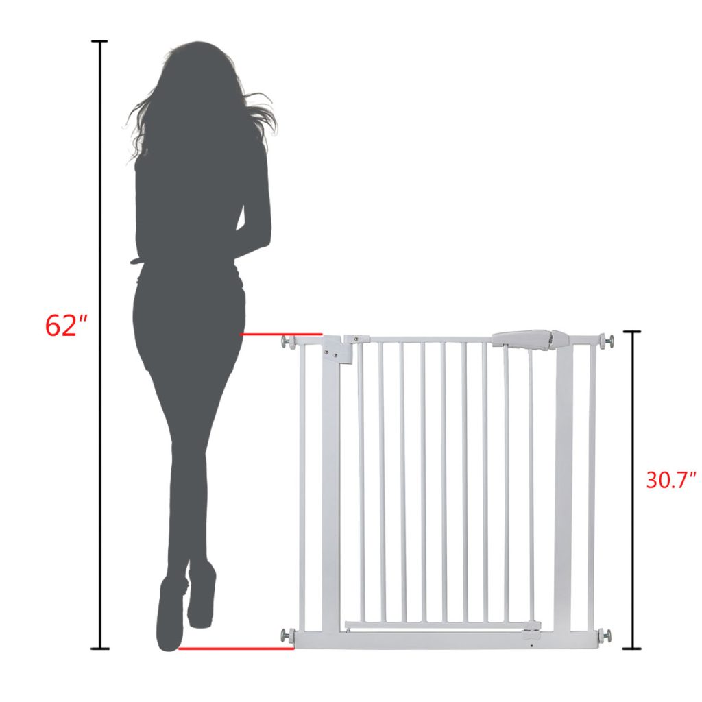 Metal Pet Baby Safety Gate Extra Tall Walk Thru Baby Gate CW12H0347 72
