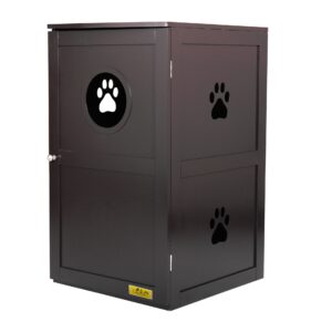 Enclosed Litter Box Furniture Hidden Cabinet,Cat Washroom Bench, Brown CW12K0330 22