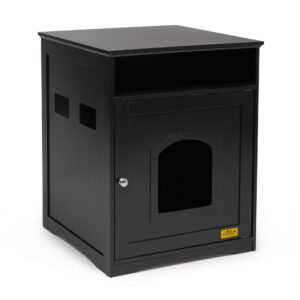 Coziwow Hideable Enclosed Cat Litter Box Cabinet, 20.1”L x 20.9”W x 25.4”H, Black CW12M0332zt Sid2000x20001 Cat Litter Box