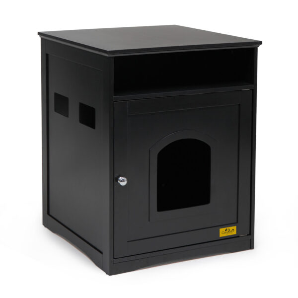 Coziwow Hideable Enclosed Cat Litter Box Cabinet, 20.1”L x 20.9”W x 25.4”H, Black CW12M0332zt