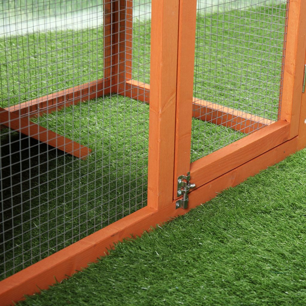 Coziwow 58"L 2-Tier Outdoor Wooden Large Rabbit Hutch Chicken Pet House with Asphalt Roof and Ventilated Resting Room, Orange CW12R0335 xj9
