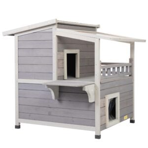 Coziwow Waterproof Outdoor Cat House with Transparent PVC Canopy