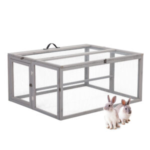 Coziwow 45"L Large Portable Folding Outdoor/Indoor Rabbit Hutch, Gray CW12U0500 11