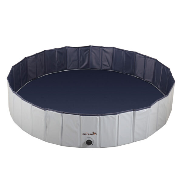 Coziwow Pet Dog Portable Foldable Bathing Tub, Multifunctional Pet Bath Swimming Pool, Large 63 Inches, Grey+Blue, PVC+MDF CW12Y0341 12