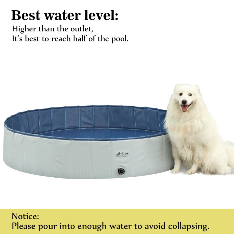 Foldable Pet Dog Pool Dog Bath Tub For Dogs Pet Kiddie Swimming Pool, Large, Grey+Blue CW12Y0341 zt5