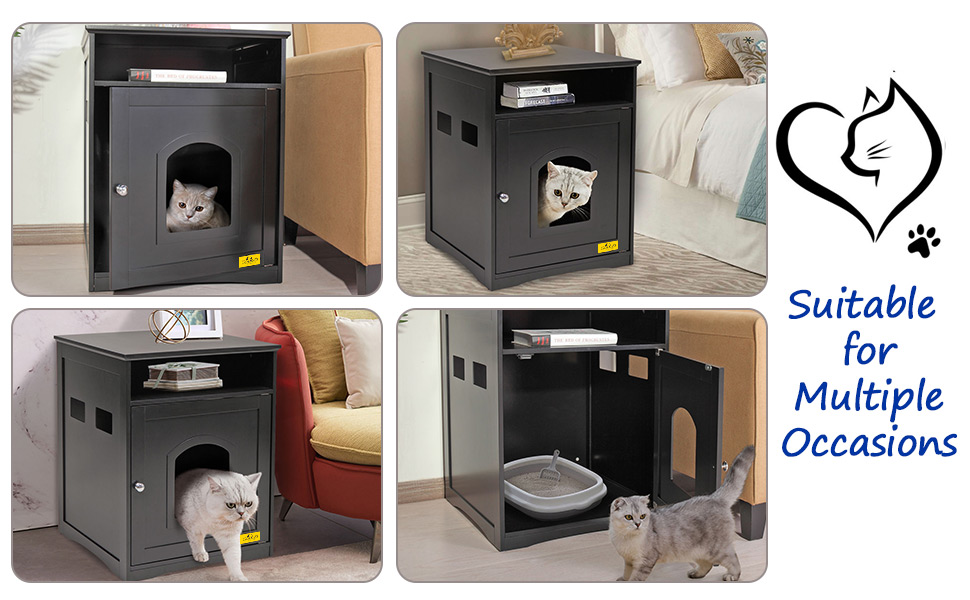Coziwow Hideable Enclosed Cat Litter Box Cabinet, 20.1”L x 20.9”W x 25.4”H, Black bcdb7453 aa94 4a8a 9ee6 c1c2f150dbaa. CR00970600 PT0 SX970 V1