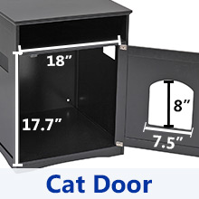 Enclosed Cat Litter Box Hidden Cabinet,Cat Washroom Bench, Black d2a02648 758d 484e 8b89 c66fa8b2521d. CR00220220 PT0 SX220 V1