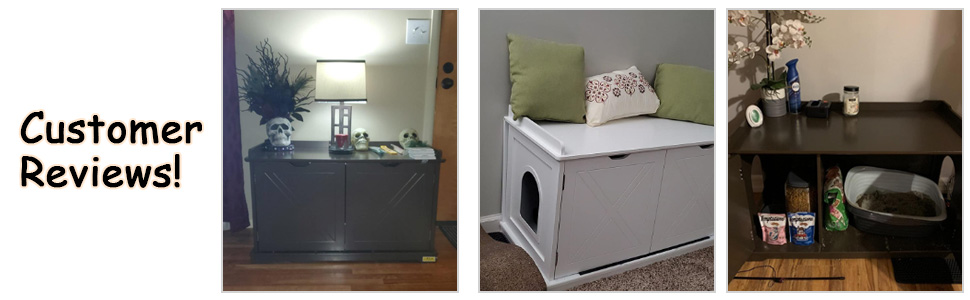 Coziwow Enclosed Cat Litter Box Washroom Bench Hidden Cabinet, White d71c5922 ec3d 41a3 8784 f5149f40bf7e. CR00970300 PT0 SX970 V1