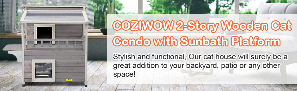 Coziwow Waterproof Outdoor Cat House with Transparent PVC Canopy eaae4331 1e2d 49b7 a544 70193ebf7178. CR00970300 PT0 SX970 V1