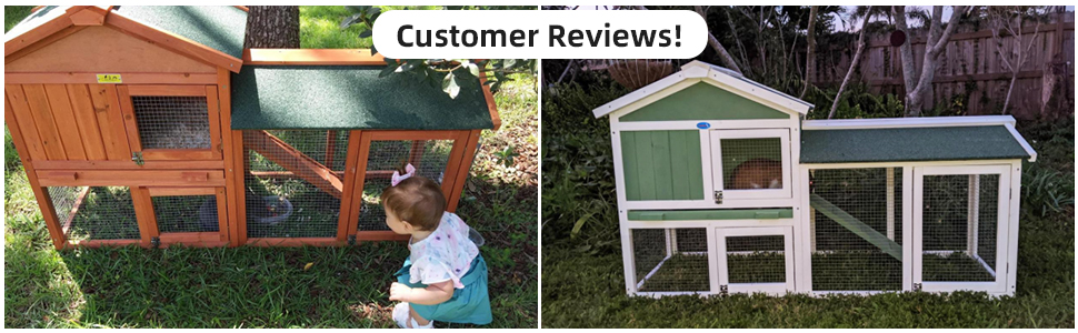 Coziwow Outdoor Wooden Large Rabbit Hutch 2-Tier Pet Chicken House with Tray, Green ed2067d9 3e21 4145 9077 7d4e6c71a404. CR00970300 PT0 SX970 V1