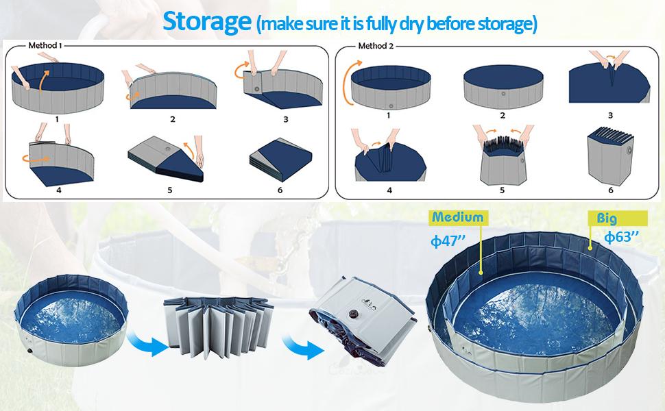 Coziwow Pet Dog Portable Foldable Bathing Tub, Multifunctional Pet Bath Swimming Pool, Indoor and Outdoor, Medium 47 Inches, Grey and Blue, PVC+MDF f7740dab 0b77 4e24 a99d 802ef6cd13e4. CR00970600 PT0 SX970 V1