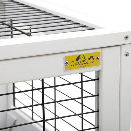 35″L Wooden Indoor Rabbit Hutch Guinea Pigs Cage with Removable Tray, For 1-2 Pets, Gray 图文3