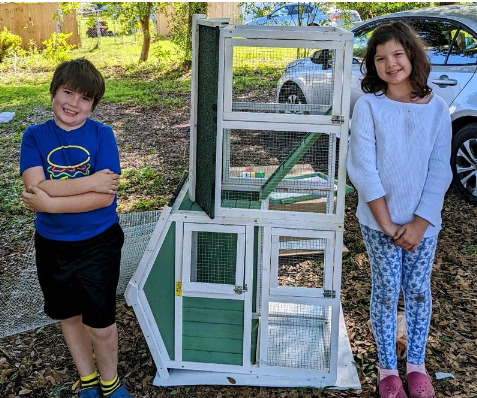 58″L 2-Tier Wooden Large Bunny Cage with Asphalt Roof, for 2-3 Bunnies, Green+White photo review