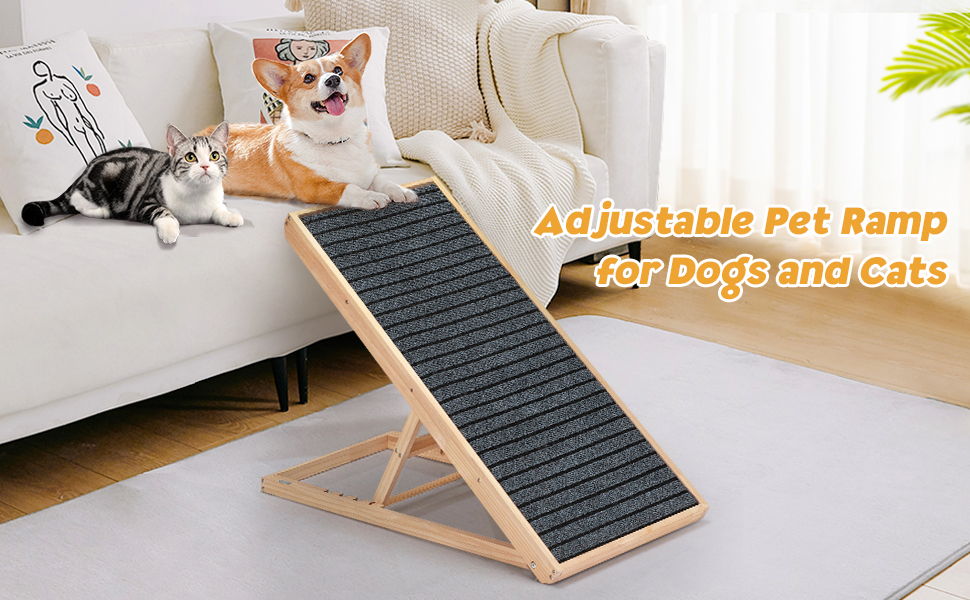 Coziwow Adjustable Wood Dog Ramp Folding Portable Pet Ramp with Removable Non Slip Carpet Surface, Perfect for Couch, Bed and Car 158c2b16 576b 4fb6 94cd fddce97b1675. CR00970600 PT0 SX970 V1