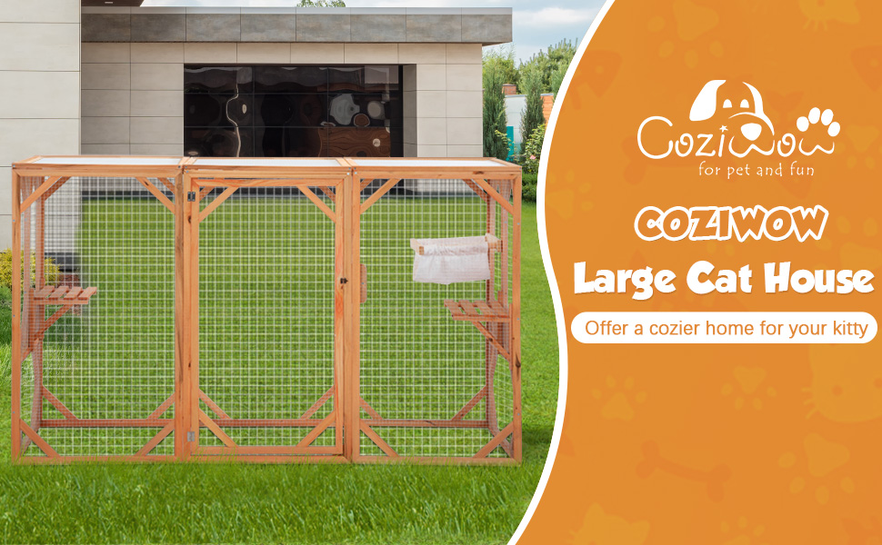 Coziwow Wooden Large Outdoor Cat Enclosure Catio Kitten Cage Playpen with Sunlight Roof 4f0a881c 2845 436b 9d9b 19de74695cdf. CR00970600 PT0 SX970 V1