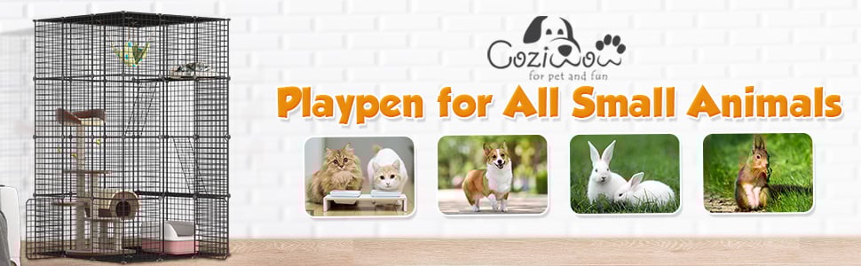 Coziwow Large Outdoor Cat Enclosures Cat Cage Indoor DIY Cat Playpen Iron Mesh Crate with 3 Platforms 5f4c659a 9a89 442c a7f3 ec66df1abc92. CR00970300 PT0 SX970 V1