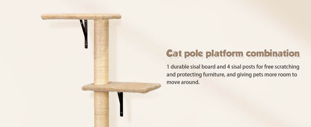 Coziwow Cat Tree Climber Shelves, 5 Pcs Wood Wall-Mounted Cat Climber Set, 4 Colors CW12E0506 04
