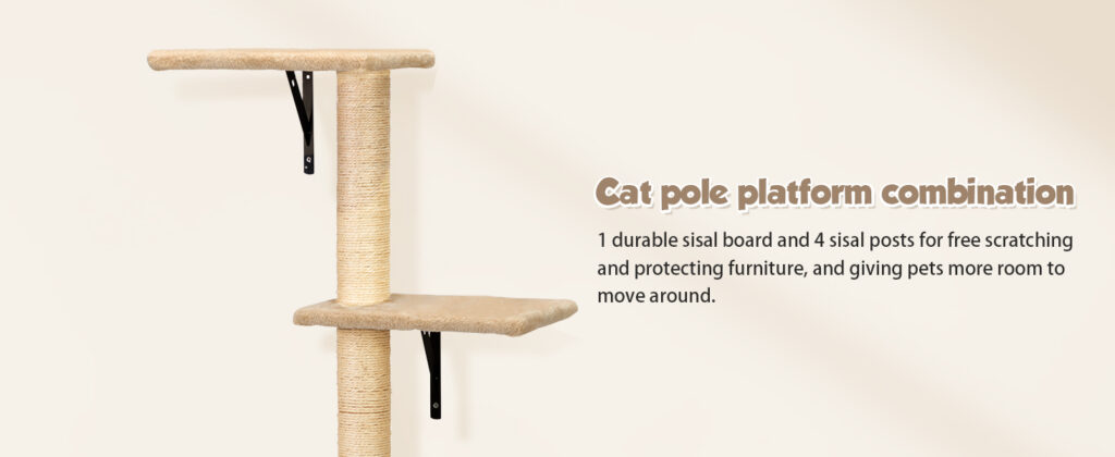 Cat Tree Climber Shelves, 5 Pcs Wood Wall-Mounted Cat Climber Set CW12E0506 04