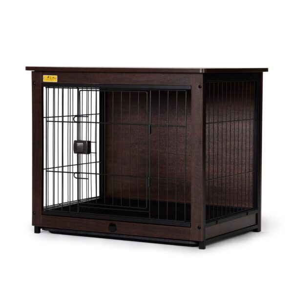 Coziwow Furniture Wooden Dog Crate End Table W/ Removable Tray, Dog Kennel Pet Cage Wire Pet House, Walnut (Medium) CW12H0509 6