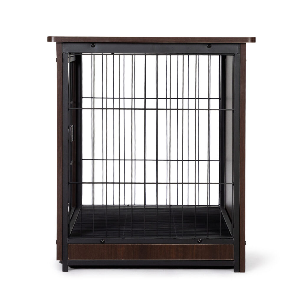 Coziwow Furniture Wooden Dog Crate End Table W/ Removable Tray, Dog Kennel Pet Cage Wire Pet House, Walnut (Medium) CW12H0509 8