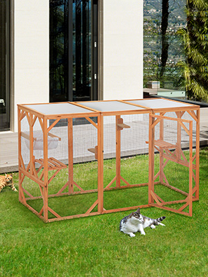 Coziwow Wooden Large Outdoor Cat Enclosure Catio Kitten Cage Playpen with Sunlight Roof b2d09b7e 8068 4b0f bc6b 1d2f2641cb77. CR00300400 PT0 SX300 V1