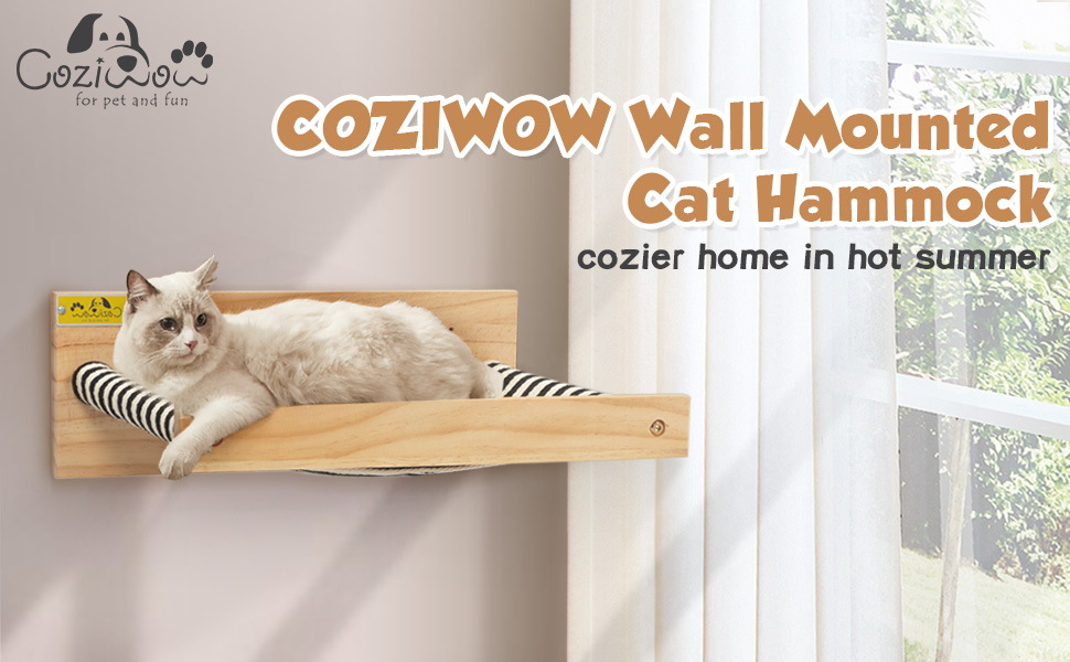 Coziwow Detachable Cat Bed Wall Mounted Sturdy Cat Perch Shelf Hammock, Black & Beige e4978929 656f 4390 97ba e02726e4f807. CR00970600 PT0 SX970 V1