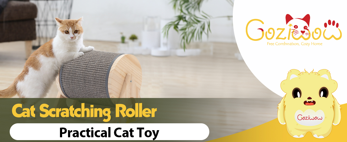 Sisal Cat Scratcher Toy| Cat Exercise Wheel Roller for Indoor Cats 画板 1