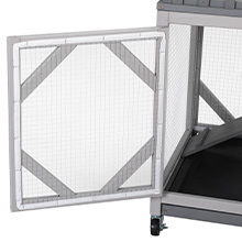 Coziwow 38"L Large 3-Story Wood Rabbit Bunny Hutch On Wheels, Gray